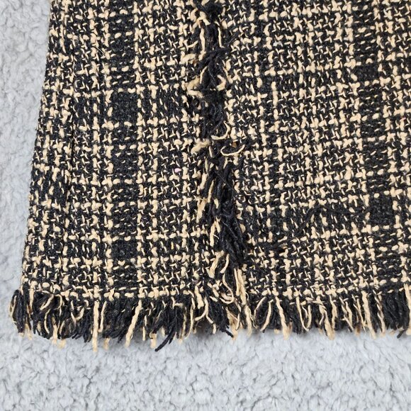 Tweed Fringed Mini Skirt In Black & Beige By Shein - Picture 3 of 14